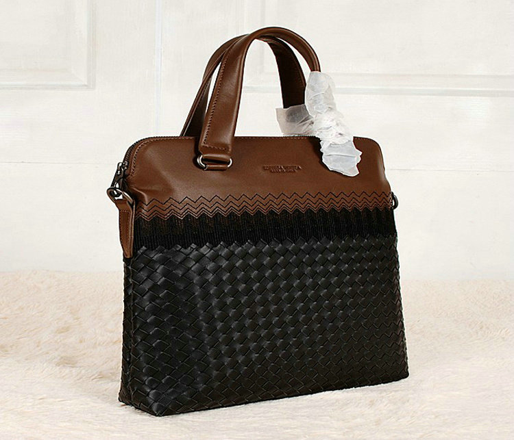 Bottega Veneta intrecciato VN briefcase 1153068-1 black&khaki